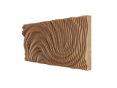 Parametric Wavy Wooden Wall Decor 19 - wood cutting machines  3D model