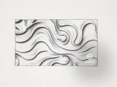 modern panel wall decor set wall relief mural CNC 75 3D model