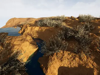Desert Terraine-3D Game model Low-poly 3D model