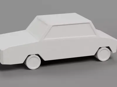 Paper Car Low-poly 3D model