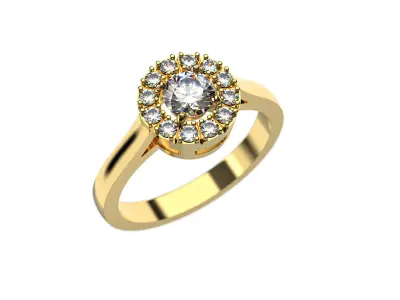 N011 Engagement ring 3D print model