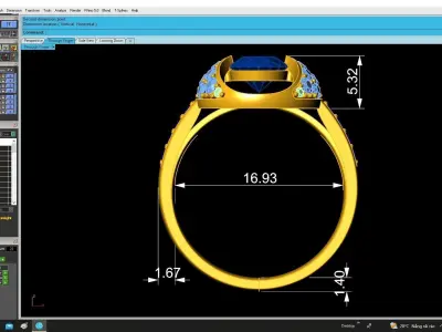 Elegant Round Gemstone Halo Ring for Women  4862 3D print model