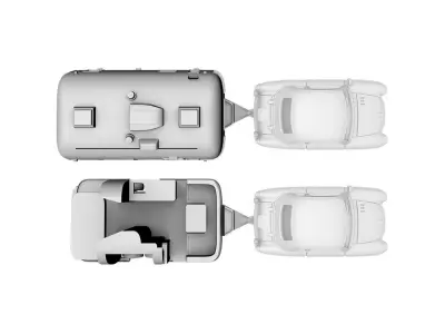 Airstream Trailer and Towing Vehicle 3D print model