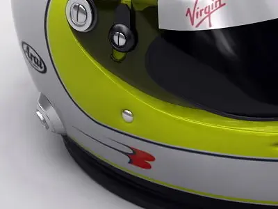 Helmet F1 2009 Rubens Barrichello 3D model