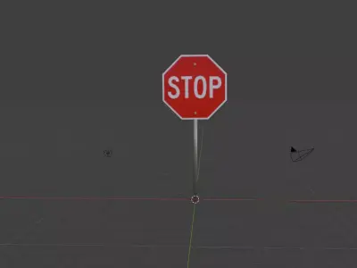 Stop Sign model Free low-poly 3D model