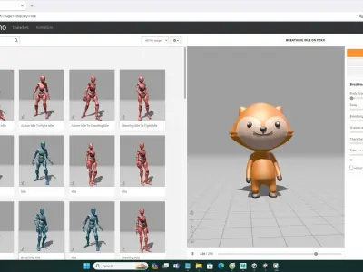 Stylized Fox Animated v001 Low-poly 3D model
