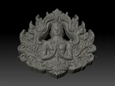 Thai Ornament Decor Bas Relied 06 - 231005 3D print model