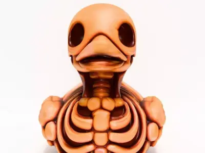 Duck Minimalist Skeletal toy 3D print model