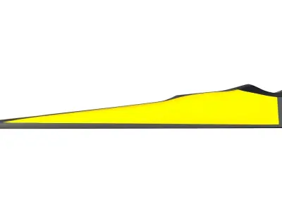 Dive Flippers Yellow Low-poly 3D model