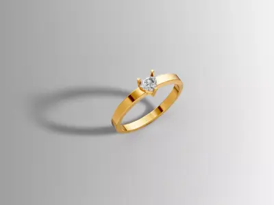 Timeless Solitaire Ring High End Jewelry Design 3D print model