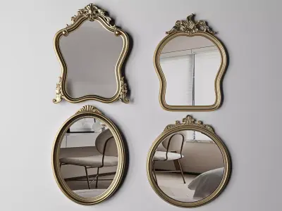 decorative European mirror 3D model
