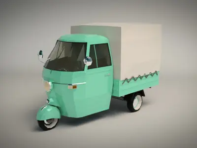 Low Poly Three Wheeled Truck 02 Low-poly 3D model