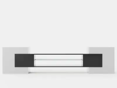 Incastro TV Bench 258 Cm White Black Low-poly 3D model