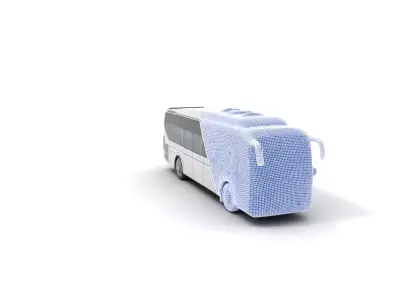 Modern Silver Bus model pack Low-poly 3D model