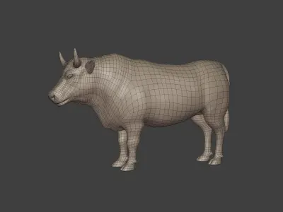 Bull Statue Low-poly 3D model