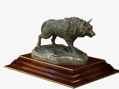 Statuette Wolf 3D model