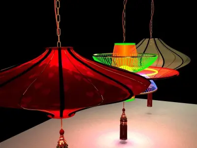 Chinese red lantern  3D model 39