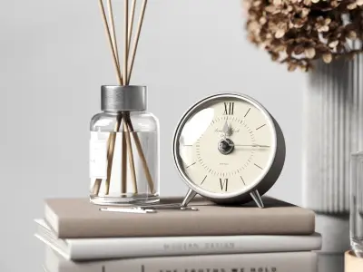 Decorative set with pampas branches 3D model