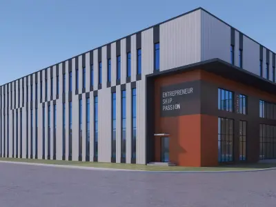 Industrial Building Factory 14 Low-poly 3D model