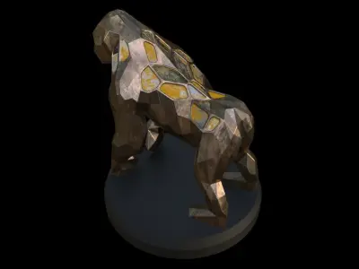 Steampunk Gorilla Low-poly 3D model