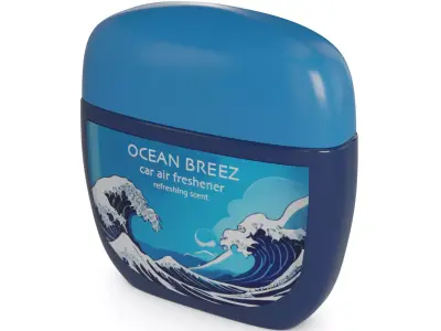 Car air freshener - ocean breeze Low-poly 3D model