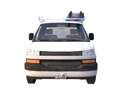 Construction Worker Pick Up Truck  PBR Low-poly 3D model