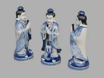 Porcelain Statue 3D Print Ready 3D model