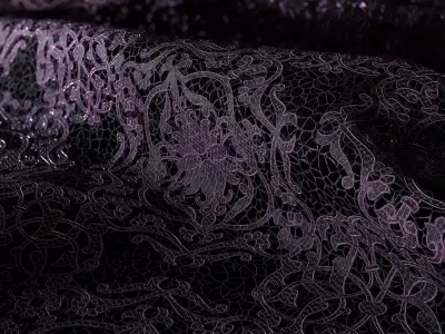 Lace Embroidery 09 - 4K - PBR - PNG - SBSAR Texture