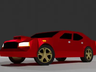 dodge charger 2007 3 cars   police - Fbi - Racing Low-poly 3D model