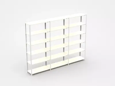 Semi-level White Industrial Shelf 3D model
