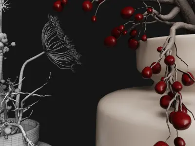 bouquet Dry flowers04 3D model