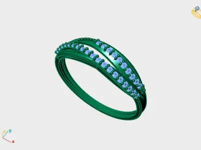 Womens Diamond Signet Ring Women Rings 3dmodels 3D print model 3D print model 13