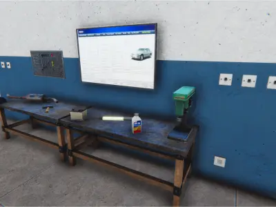 Modular Car Service Low-poly 3D model