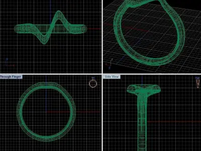 engagement  wedding ring for free heart beat style  Free 3D print model