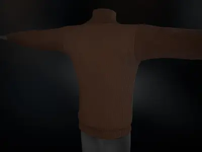 Brown Winter Turtleneck Low-poly 3D model