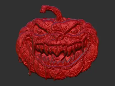 hallowen scary pumpkin face 3D print model