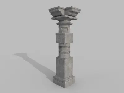 Ancient Stone Pillar Low-poly 3D model