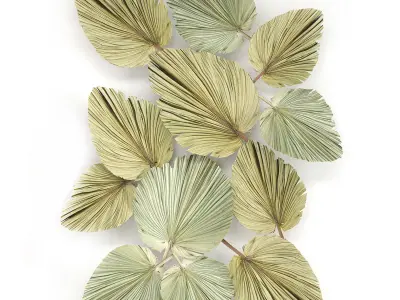 Wall panel made of dry palm leaves 226 3D model