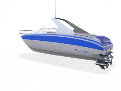 Speedboat 015 Low-poly PBR Low-poly 3D model