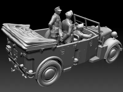 horch 901and general Rommel 3D print model
