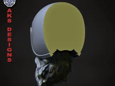 Biker skull version 6 Bas relief wall decor 3D print model