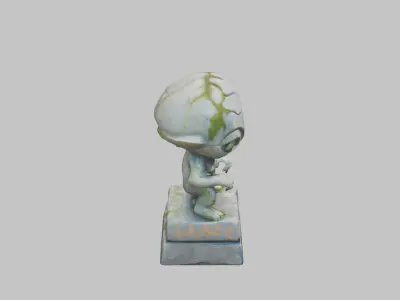 Ancient Alien Stone Stature Low-poly 3D model