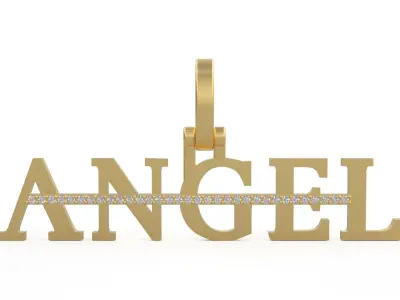 Model 1142 Angel Name Pendant Stripe Diamond 3D print model