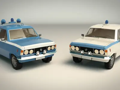 Low Poly Police Car 05 Low-poly 3D model