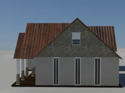 House with a car - autodesk 3Ds Max modelling 3D model