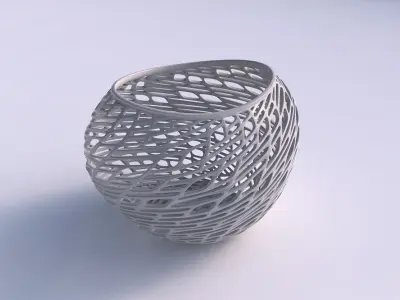 Bowl compressed 2 with twisted lattice tiles 3D print model