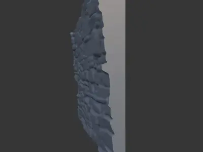 Sun Bleached Rock Wall Facade 3D model