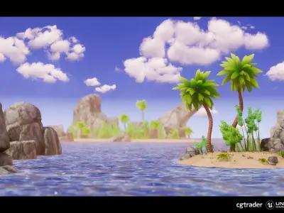 Stylized - Dynamic Nature Low-poly 3D model