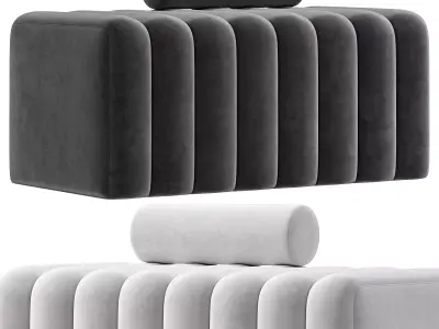 Modern Line Tufted Bench  3D model
