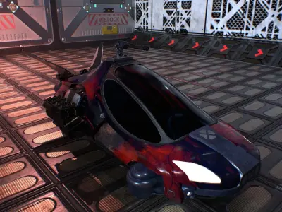 Blueprints Sci-Fi Vehicle for Unreal Engine Low-poly 3D model